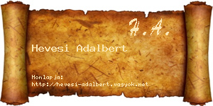 Hevesi Adalbert névjegykártya